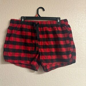 Red and Black Plaid Men's Shorts